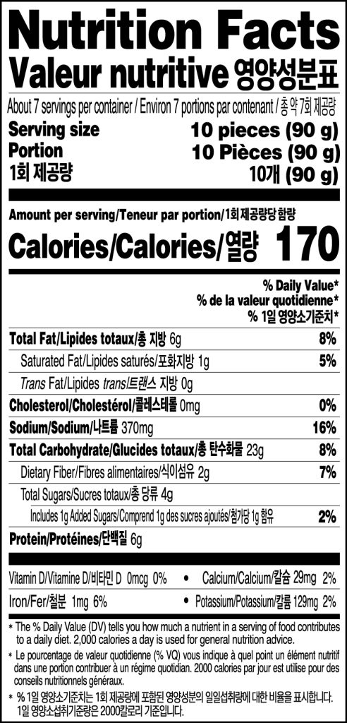 Vegetables Wontons Nutrition