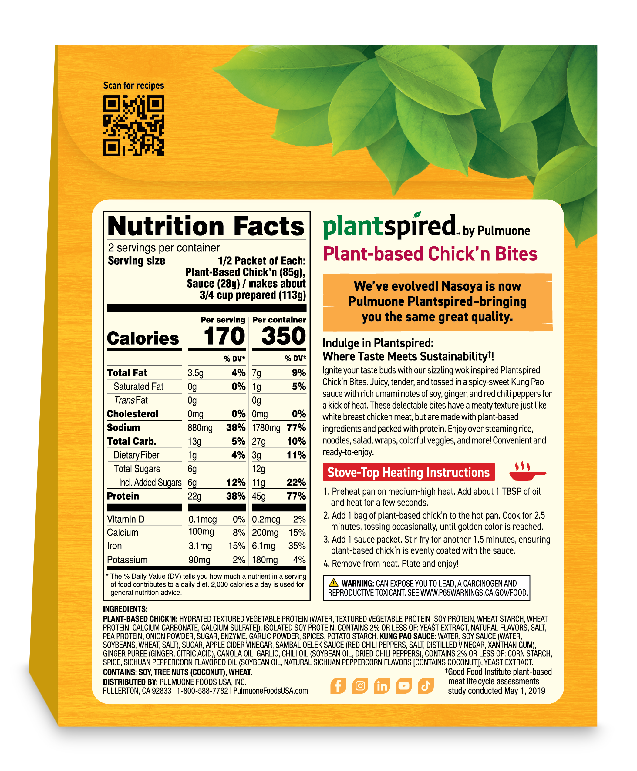 Plantspired Kung Pao Plant-Based Chick’n package